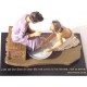 Jesus Washes Disciple's Feet - Purple Dress (Scripture in Chinese)
